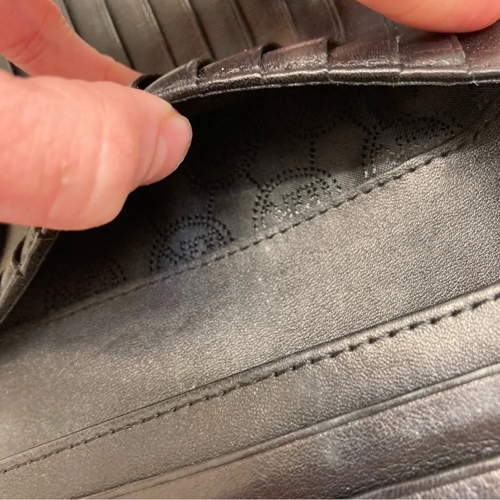 Michael Kors black leather clutch wallet